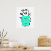Gummy A Big Beer Hug Funny Snoep Gummy Beer Pun Poster (Keuken)