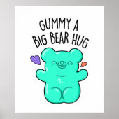 Gummy A Big Beer Hug Funny Snoep Gummy Beer Pun Poster (Voorkant)
