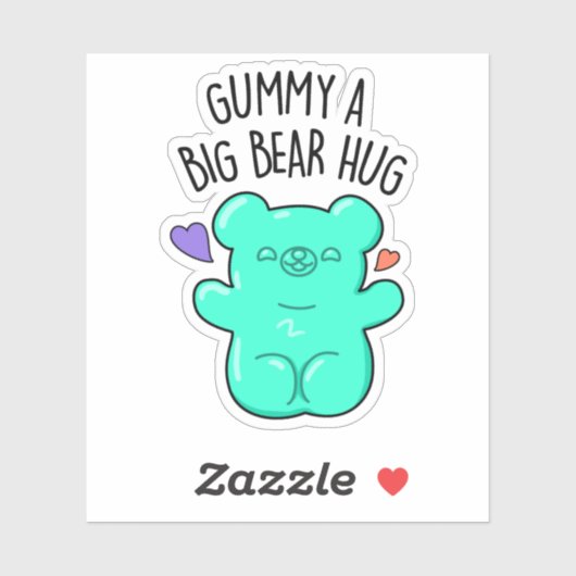 Gummy A Big Beer Hug Funny Snoep Pun Sticker (Vel)