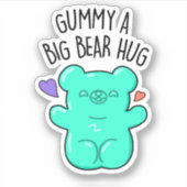 Gummy A Big Beer Hug Funny Snoep Pun Sticker (Voorkant)