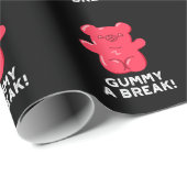 Gummy A Break Funny Snoep Pun Dark BG Cadeaupapier (Rol Hoek)