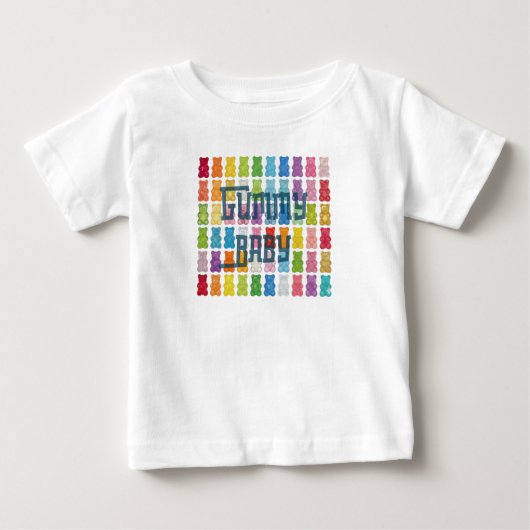 "Gummy Baby" Colorful Rainbow Candy Pattern Black  (Voorkant)