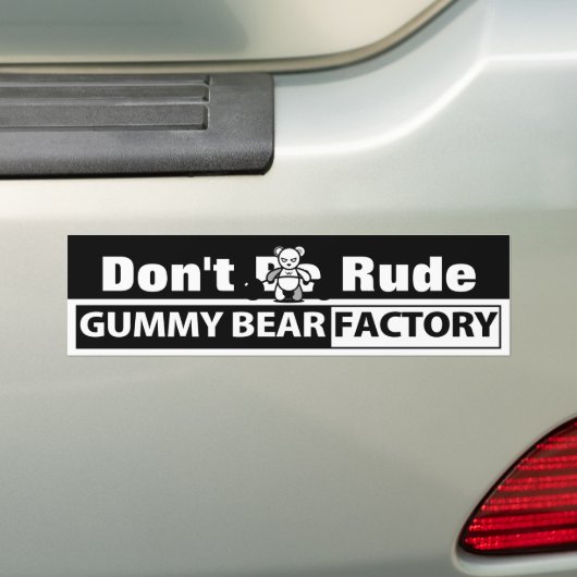 Gummy Bear Factory Bumpersticker (Op auto)