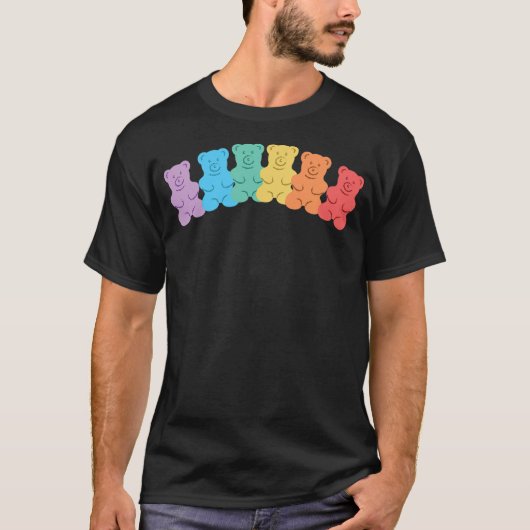 Gummy Bear Rainbow, Funny Gummy Bear T-shirt (Voorkant)