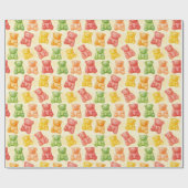 Gummy Bears Mint Pink Yellow Fruit Birthday Cadeaupapier (Vlak)