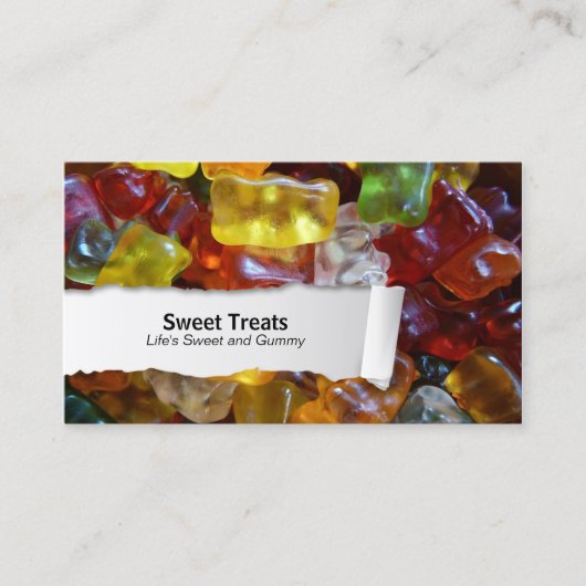 Gummy BearsAanpasbaar voedsel close-up Visitekaart Visitekaartje (Voorkant)