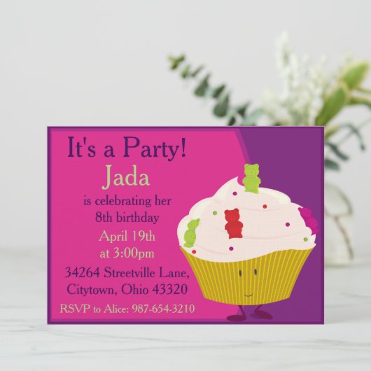 Gummy Beer Cupcake Kaart (Staand voorkant)