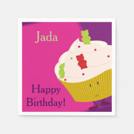 Gummy Beer Cupcake | Papieren servetten