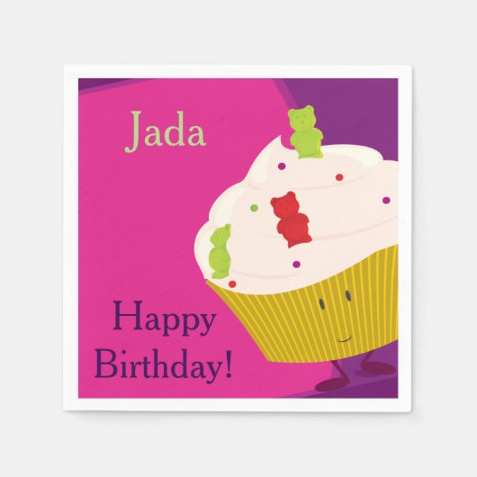 Gummy Beer Cupcake | Papieren servetten (Voorkant)