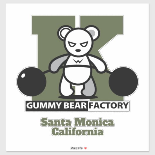Gummy Beer Factory Gym/Fitness met Initiaal stok Sticker (Vel)