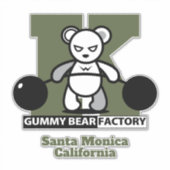 Gummy Beer Factory Gym/Fitness met Initiaal stok Sticker (Voorkant)