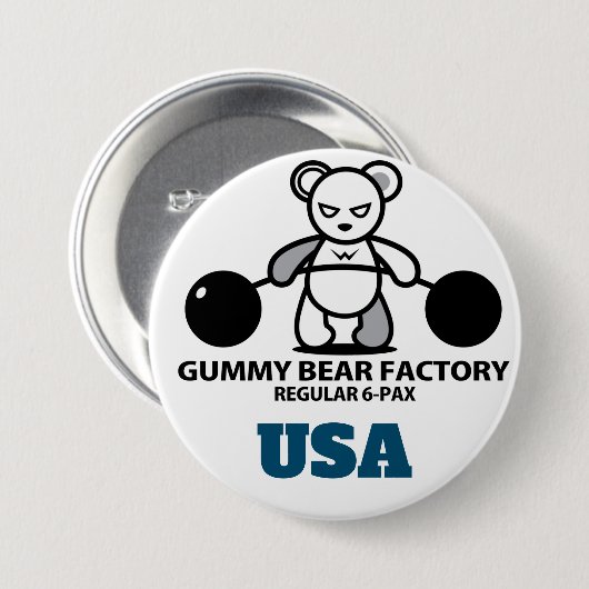 Gummy Beer Factory (gym) Ronde Button 7,6 Cm (Voorkant /achterkant)
