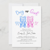 Gummy Beer Gender Reveal Party Boy of Meisje Schat Kaart (Voorkant)