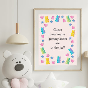 Gummy Beer in de pot Baby shower spel Perfect Poster