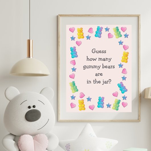 Gummy Beer in de pot Baby shower spel Perfect Poster