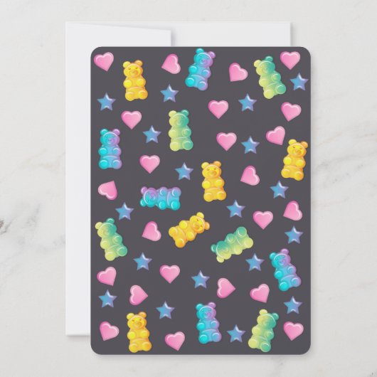 Gummy Beer Kleurrijke Jelly Snoep Baby shower Bedankkaart (Achterkant)