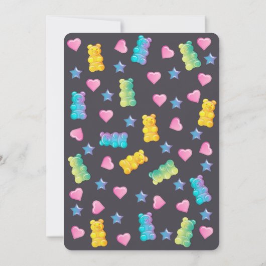Gummy Beer Kleurrijke Jelly Snoep Baby shower Kaart (Achterkant)