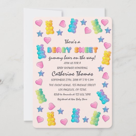 Gummy Beer Kleurrijke Jelly Snoep Baby shower Kaart (Voorkant)