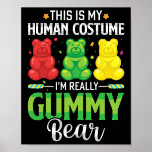 Gummy Beer My Human Costume Funny Snoep Halloween Poster