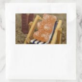 Gummy Beer Ontspannen op het strand Rechthoekige Sticker (Tas)