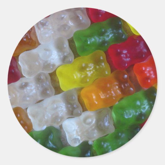 Gummy Beer Patroon Ronde Sticker (Voorkant)