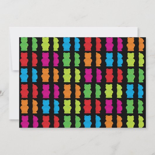 Gummy Beer Pattern Kind's Birthday Black Kaart (Achterkant)
