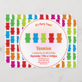 Gummy Beer Pattern Kind's verjaardagsuitnodiging Kaart (Voorkant / Achterkant)