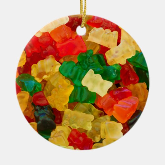 Gummy Beer Regenboogkleurig Snoep Keramisch Ornament (Voorkant)