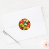 Gummy Beer Regenboogkleurig Snoep Ronde Sticker (Envelop)