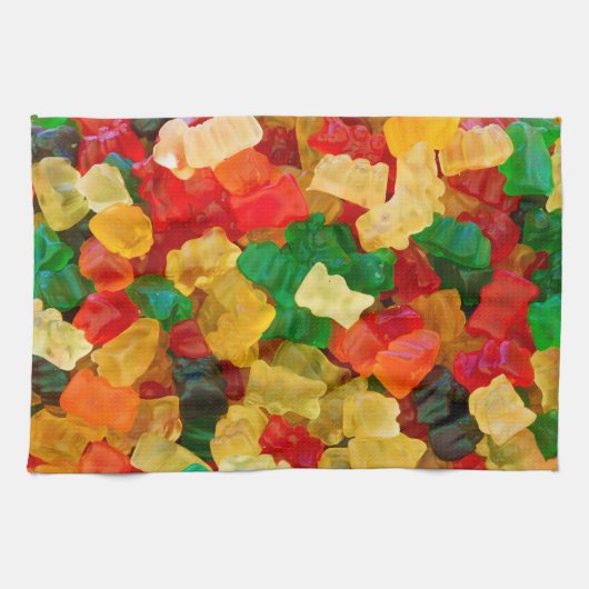Gummy Beer Regenboogkleurig Snoep Theedoek (Horizontaal)