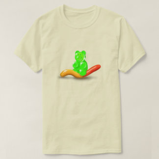 Gummy Beer Riding Gummy Worm Mannen T-Shirt