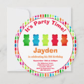 Gummy Beer Snoep Kinderen Uitnodiging (Voorkant)