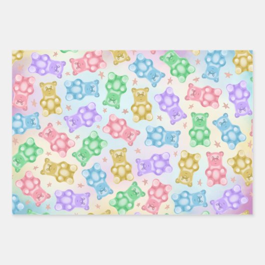 Gummy Beer Wrapping Paper Flat Sheet Set van 3 (Voorkant 2)
