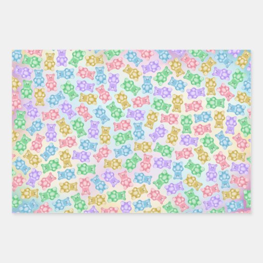 Gummy Beer Wrapping Paper Flat Sheet Set van 3 (Voorkant)