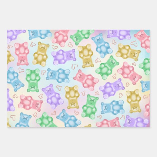 Gummy Beer Wrapping Paper Flat Sheet Set van 3 (Voorkant 3)