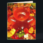 GUMMY BEREN GRAPPIG VERJAARDAG WENSKAART KAART<br><div class="desc">GUMMY BEREN ZEER COMPLIMENTAIR EN GRAPPIG SENTIMENT BINNEN</div>