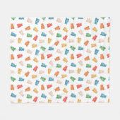 Gummy Beren Patroon Fleece Deken (Voorkant (Horizontaal))