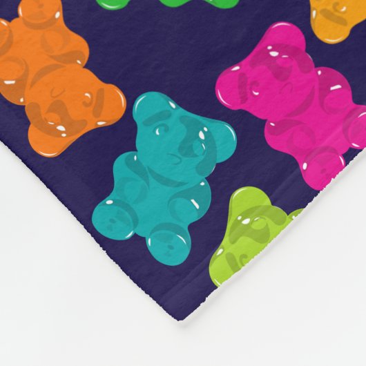 Gummy Beren Patroon Fleece Deken (Hoek)