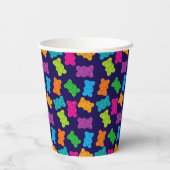 Gummy Beren Patroon Papieren Bekers (Achterkant)