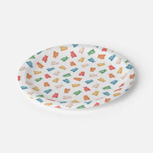 Gummy Beren Patroon Papieren Bordje (Gekanteld)