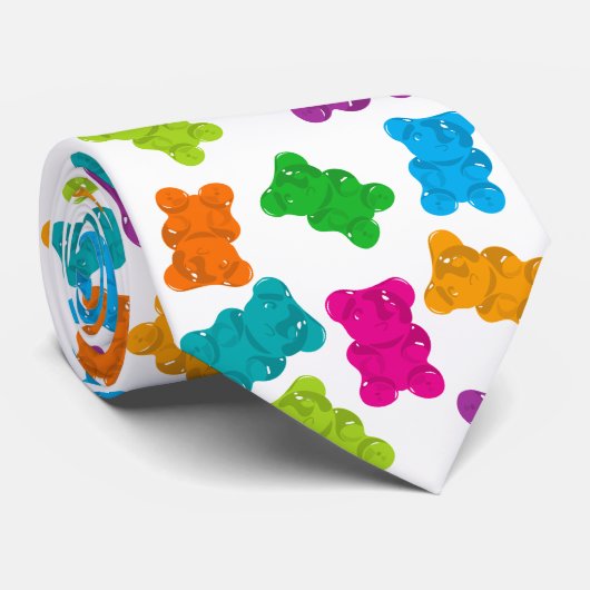 Gummy Beren Patroon Stropdas (Opgerold)