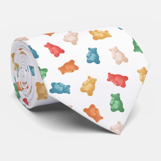 Gummy Beren Patroon Stropdas (Opgerold)