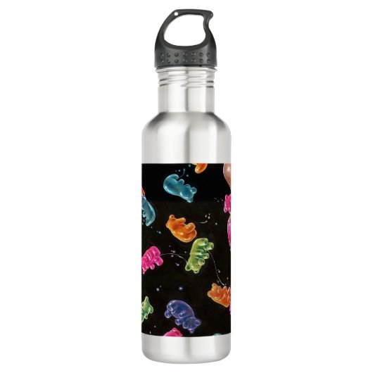 GUMMY BEREN STAINLESS STEEL WATER FLES (Voorkant)