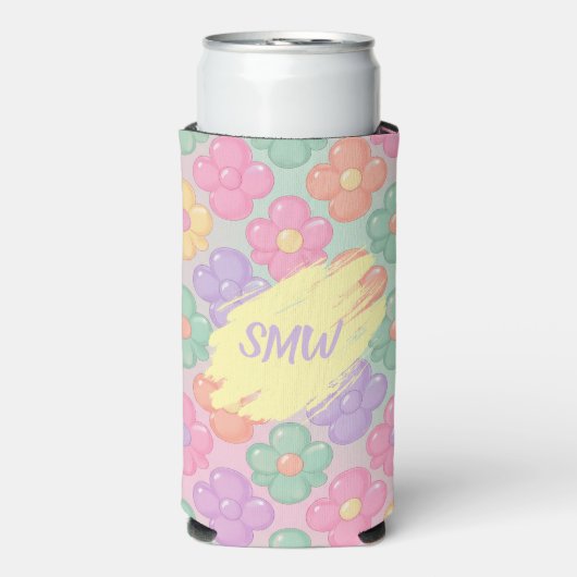 Gummy Candy Floral Personalized Slim Can Cooler (Seltzer Voorkant)