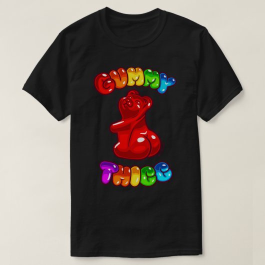 Gummy dikke rode gummy Beer met grote kont T-shirt (Design voorkant)