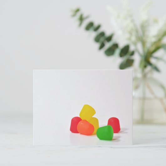Gummy druppels briefkaart (Staand voorkant)