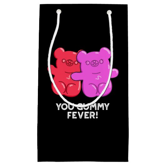 Gummy Fever Funny Snoep Pun Dark BG Klein Cadeauzakje (Voorkant)