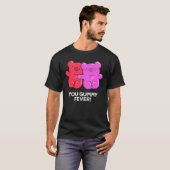 Gummy Fever Funny Snoep Pun Dark BG T-shirt (Voorkant volledig)