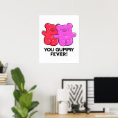 Gummy Fever Funny Snoep Pun Poster (Thuiskantoor)