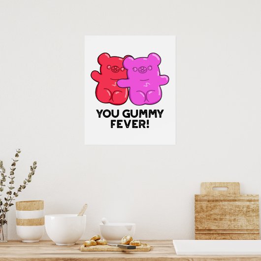 Gummy Fever Funny Snoep Pun Poster (Keuken)